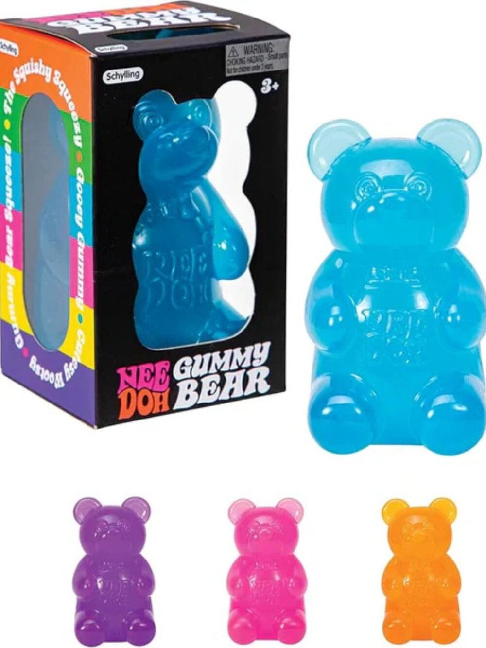 NeeDoh Gummy Bear - BLUE| Jumbo Squishy Sensory Toy, 3.5 inches tall - NIB!